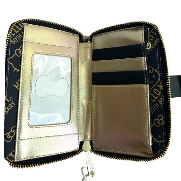 Hello Kitty 50th Anniversary Gold Wallet Loungefly New w/ Tags - Picture 4 of 9